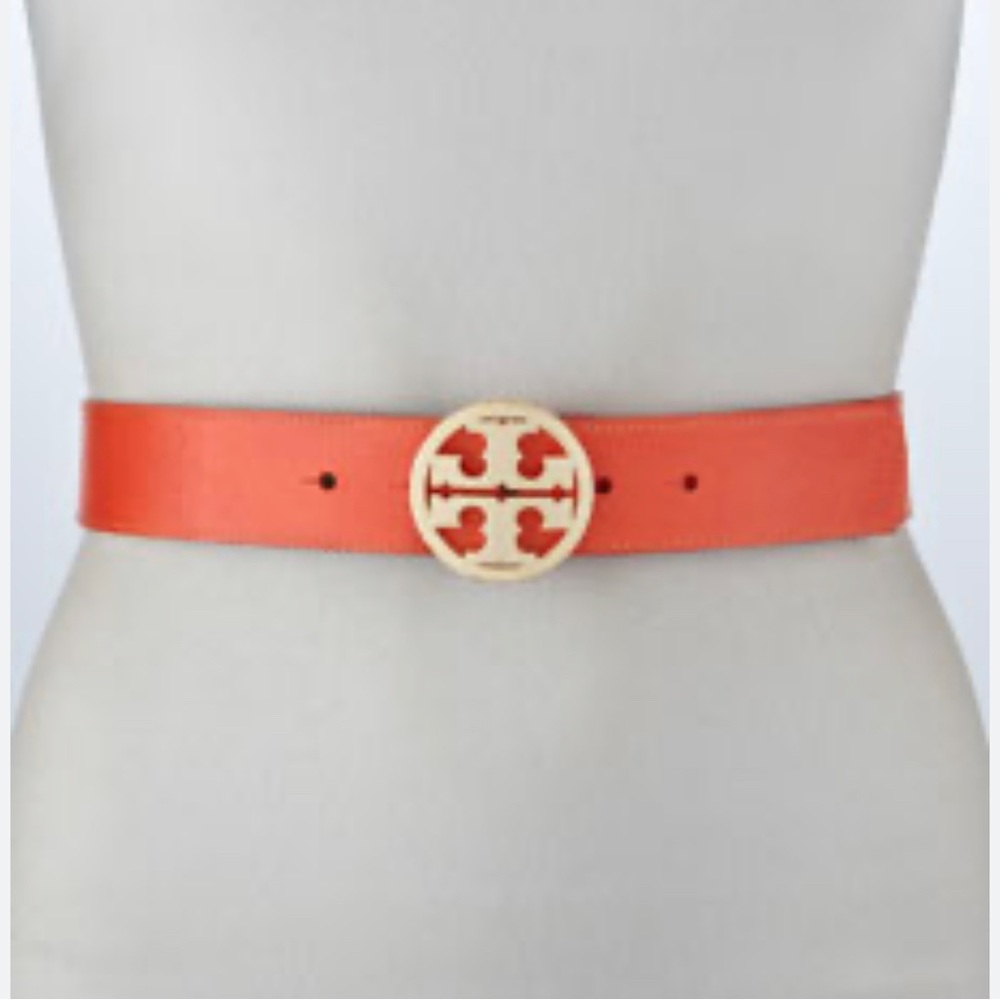 reversible Tory Burch gold logo belt
